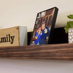 Farmhouse Rustic Wooden Ledge Shelf, 11 Sizes & 20 Colors, Shown in Jacobean