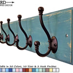 Brookside Wall Mounted Hook Rack - 20 Paint Colors, Renewed Decor