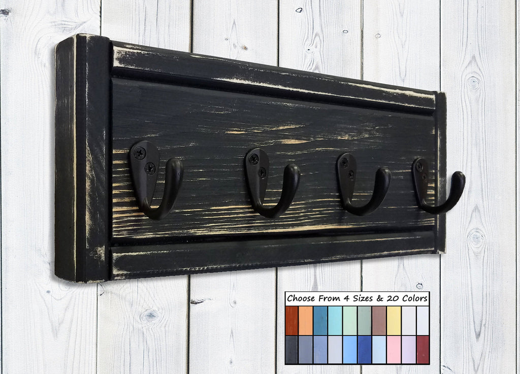 Herringbone Wall Hook Coat Rack 4 Sizes & 20 Colors, Handmade in the USA