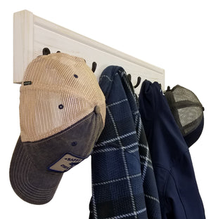 Herringbone Wall Hook Coat Rack 4 Sizes & 20 Colors, Antique White & Oiled Bronze Hooks