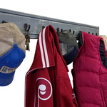 Herringbone Wall Hook Coat Rack, Slate Gray, Heavy Distressed, 8 Oiled Bronze Hooks