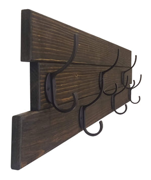 Wall Mounted Key Rack- Key Holder- Key Hooks- Live Edge Wood