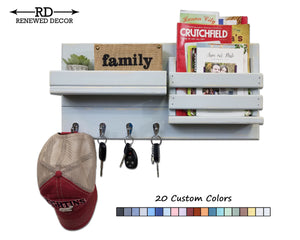 Classic Farmhouse Rustic Wall Mounted Organizer - Renewed Decor & Storage