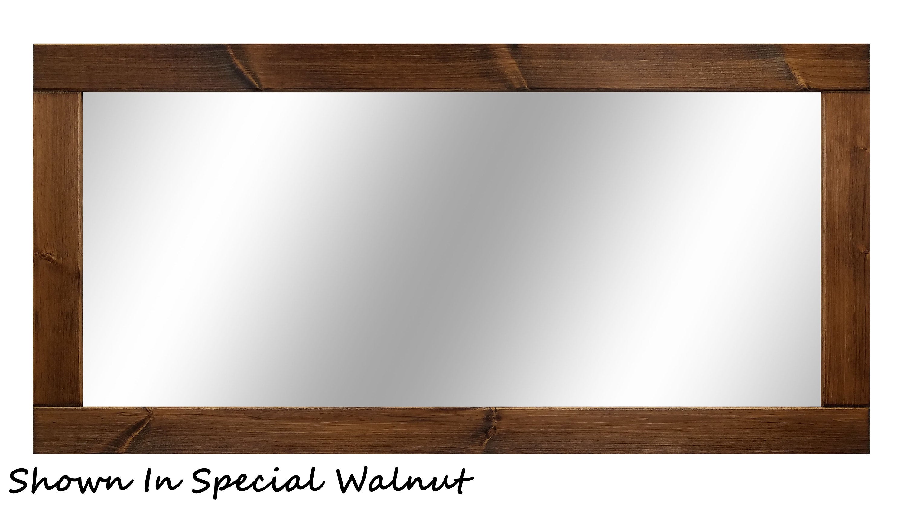 Natural Rustic Wall Mirror, Reclaimed Styled Wood Mirror, Vanity Mirror, Barnwood Mirror, Farmhouse Wall Decor, Bathroom Decor - Renewed Decor & Storage