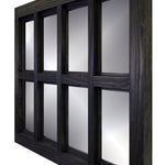 Farmhouse 8 Pane Framed Window Mirror 20 Colors, Shown in Ebony