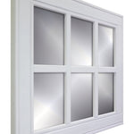 6 Pane Herringbone Rustic Wall Mirror, Shown in Bright Ivory White