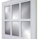 6 Pane Herringbone Rustic Wall Mirror, Shown in Bright Ivory White