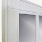 6 Pane Herringbone Rustic Wall Mirror, Shown in Bright Ivory White