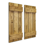 Board & Batten Shutters - 20 Stain Colors, Shown in Driftwood