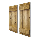 Board & Batten Shutters - 20 Stain Colors, Shown in Driftwood