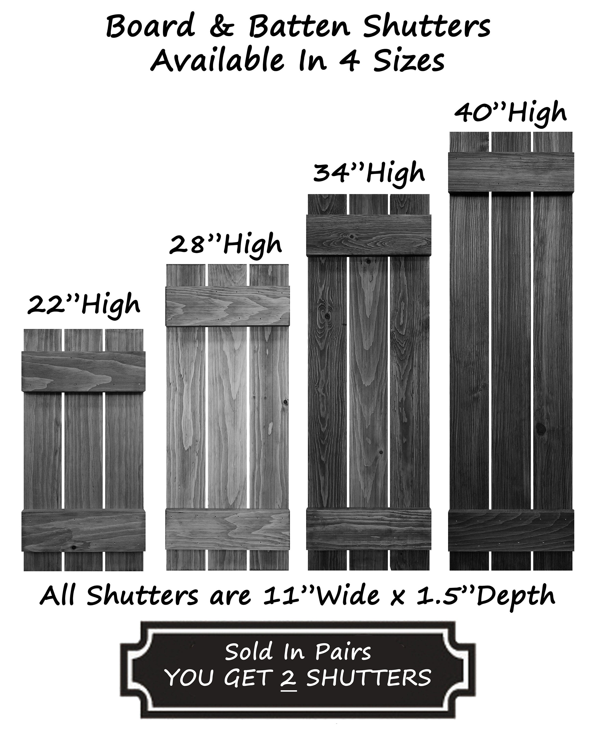 Board & Batten Shutters - 4 Custom Sizes