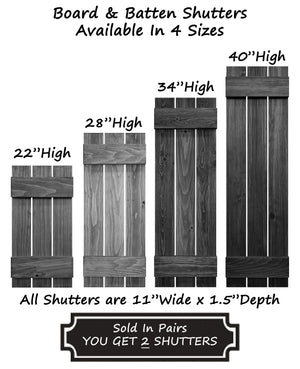 Board & Batten Shutters - 4 Custom Sizes
