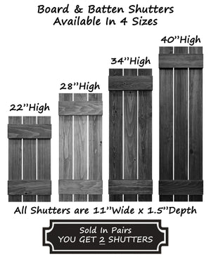 Board & Batten Shutters 4 Custom Colors