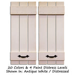 Board & Batten Shutters - 20 Paint Colors, Shown in Antique White