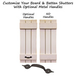 Board & Batten Shutters with Decorative Handles