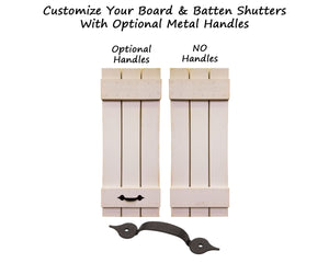 Board & Batten Shutters with Decorative Handles