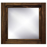 Farmhouse Wood Framed Wall Mirror, 5 Sizes & 20 Colors, Shown in Jacobean