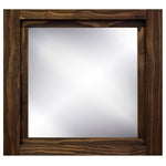 Farmhouse Wood Framed Wall Mirror, 5 Sizes & 20 Colors, Shown in Jacobean