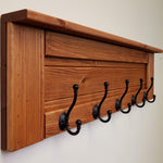Langhorne Wall Coat Rack With Shelf, 20 Stain Colors - Renewed Decor & Storage