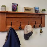 Langhorne Wall Coat Rack With Shelf, 20 Stain Colors - Renewed Decor & Storage