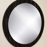 Wood Basics Round Decorative Wall Mirror, Mirror Wall Decor, Vanity Mirror, Bathroom Mirror, Industrial Mirror, Rustic Mirror - Renewed Decor & Storage