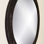 Wood Basics Round Decorative Wall Mirror, Mirror Wall Decor, Vanity Mirror, Bathroom Mirror, Industrial Mirror, Rustic Mirror - Renewed Decor & Storage