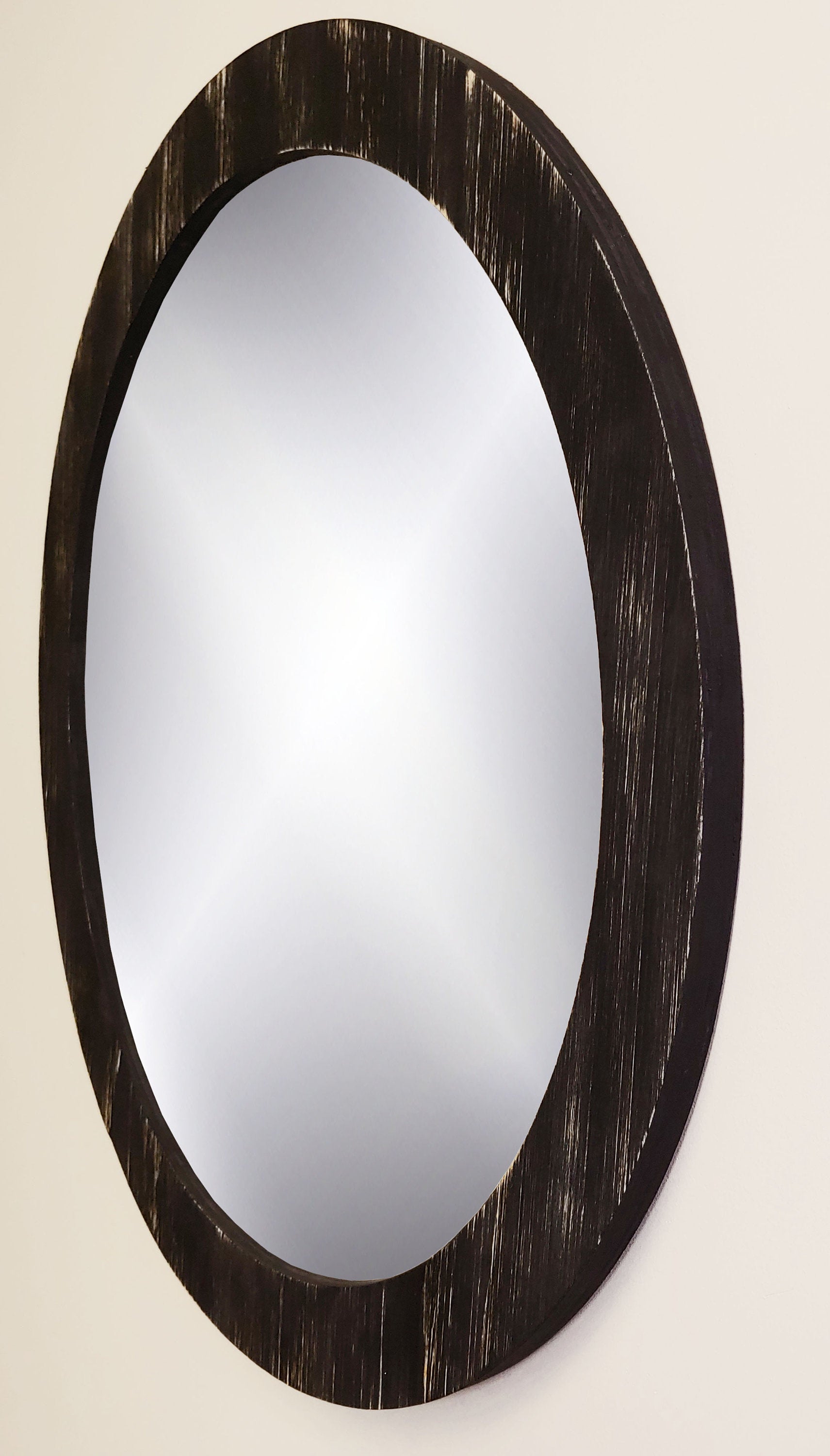 Wood Basics Round Decorative Wall Mirror, Mirror Wall Decor, Vanity Mirror, Bathroom Mirror, Industrial Mirror, Rustic Mirror - Renewed Decor & Storage