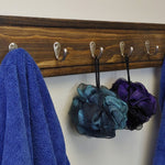 Herringbone Wall Hook Coat Rack 4 Sizes & 20 Colors, Dark Walnut & Nickel Hooks