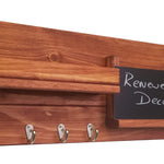 Chalkboard Front Classic Farmhouse Wall Mounted Organizer - 20 Stain Colors - Red Chestnut