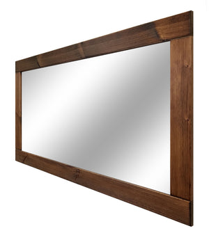 Natural Rustic Wall Mirror, Reclaimed Styled Wood Mirror, Vanity Mirror, Barnwood Mirror, Farmhouse Wall Decor, Bathroom Decor - Renewed Decor & Storage