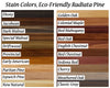 pine wood stain color chart